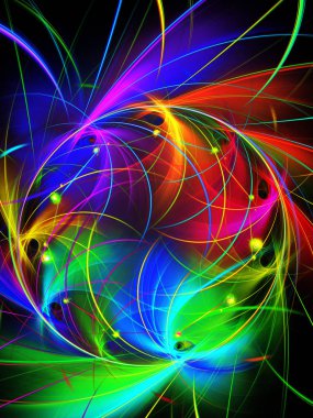 gökkuşağı soyut fraktal arkaplan 3d oluşturma