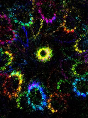 gökkuşağı soyut fraktal arkaplan 3d oluşturma