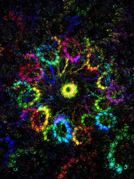 gökkuşağı soyut fraktal arkaplan 3d oluşturma