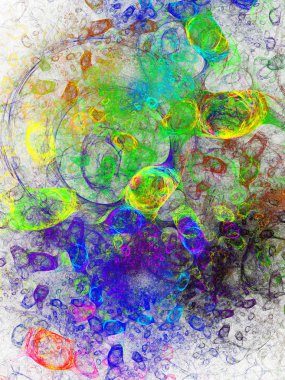 gökkuşağı soyut fraktal arkaplan 3d oluşturma