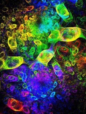 gökkuşağı soyut fraktal arkaplan 3d oluşturma