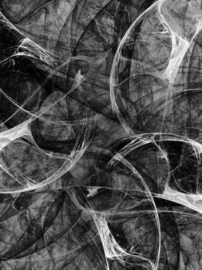 siyah ve beyaz soyut fraktal arkaplan 3d görüntüleme