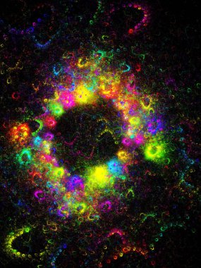 gökkuşağı soyut fraktal arkaplan 3d oluşturma