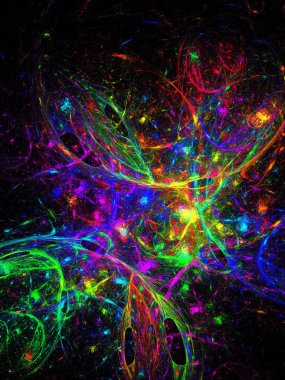 gökkuşağı soyut fraktal arkaplan 3d oluşturma