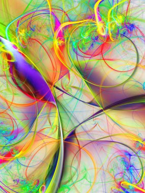 gökkuşağı soyut fraktal arkaplan 3d oluşturma