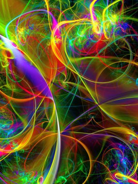 gökkuşağı soyut fraktal arkaplan 3d oluşturma