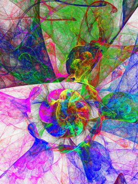 mor soyut fraktal arkaplan 3d oluşturma