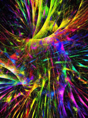 gökkuşağı soyut fraktal arkaplan 3d oluşturma