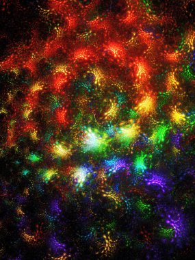 gökkuşağı soyut fraktal arkaplan 3d oluşturma