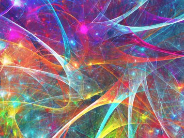 gökkuşağı soyut fraktal arkaplan 3d oluşturma