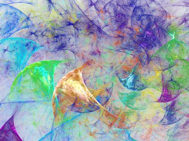 mavi soyut fraktal arkaplan 3d oluşturma