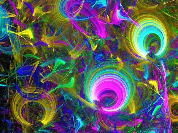 Rainbow Abstract Fractal Background Rendering — Stock Photo, Image