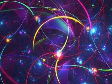 mavi soyut fraktal arkaplan 3d oluşturma