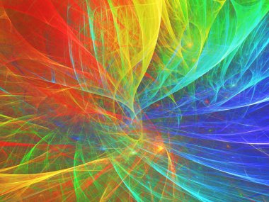 gökkuşağı soyut fraktal arkaplan 3d oluşturma