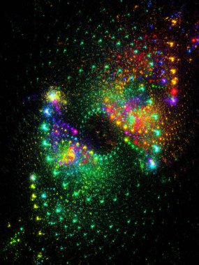 yeşil Soyut Fraktal arka plan 3d render