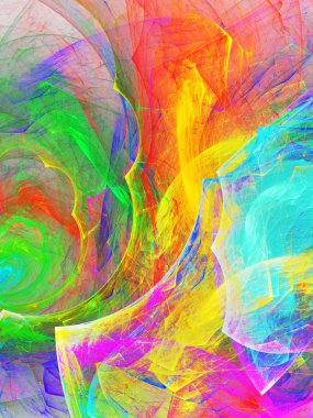 gökkuşağı soyut fraktal arkaplan 3d oluşturma