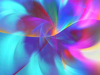 mavi soyut fraktal arkaplan 3d oluşturma