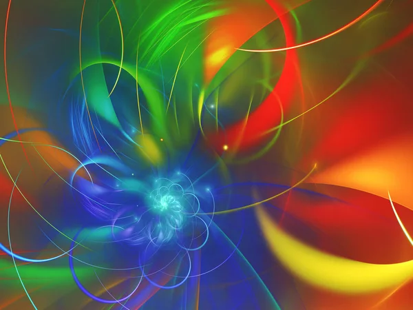 Regenboog Abstracte Fractal Achtergrond Rendering — Stockfoto