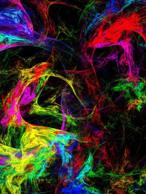 gökkuşağı soyut fraktal arkaplan 3d oluşturma