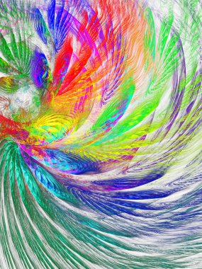 gökkuşağı soyut fraktal arkaplan 3d oluşturma