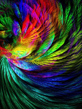 gökkuşağı soyut fraktal arkaplan 3d oluşturma