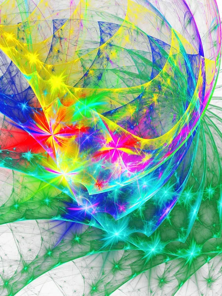 Rainbow Abstract Fractal Background Rendering — Stock Photo, Image