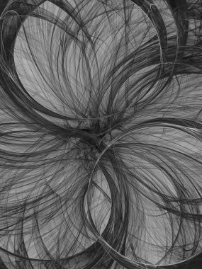 siyah ve beyaz soyut fraktal arkaplan 3d görüntüleme