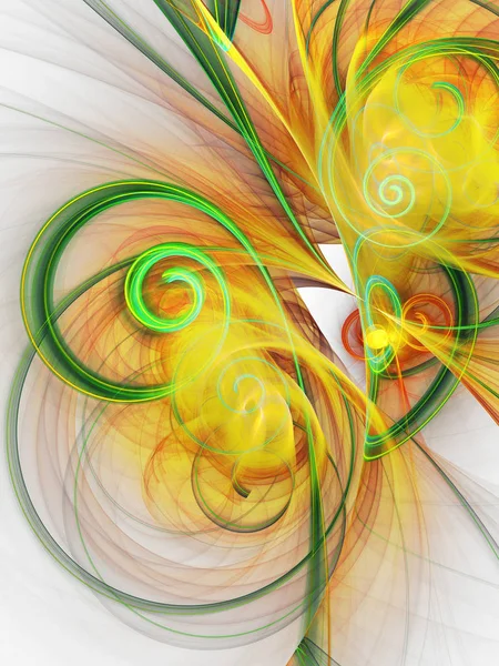 Yellow Abstract Fractal Background Rendering — Stock Photo, Image