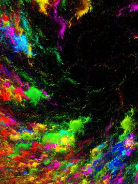 gökkuşağı soyut fraktal arkaplan 3d oluşturma