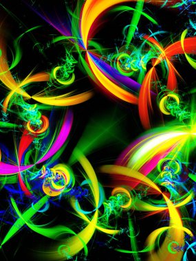 yeşil Soyut Fraktal arka plan 3d render