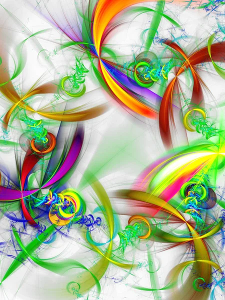 Arco Iris Abstracto Fractal Fondo Renderizado — Foto de Stock