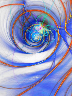 mavi soyut fraktal arkaplan 3d oluşturma