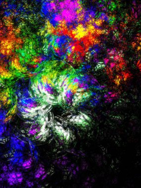 gökkuşağı soyut fraktal arkaplan 3d oluşturma