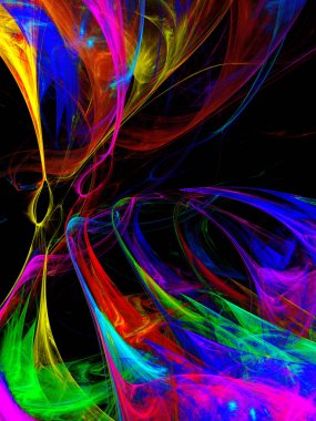 gökkuşağı soyut fraktal arkaplan 3d oluşturma