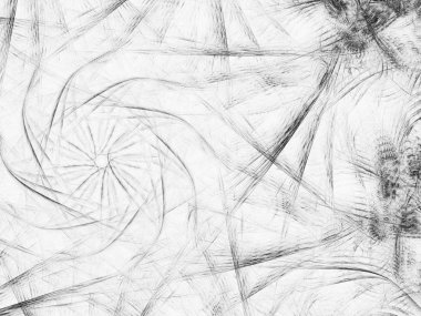 siyah ve beyaz soyut fraktal arkaplan 3d görüntüleme