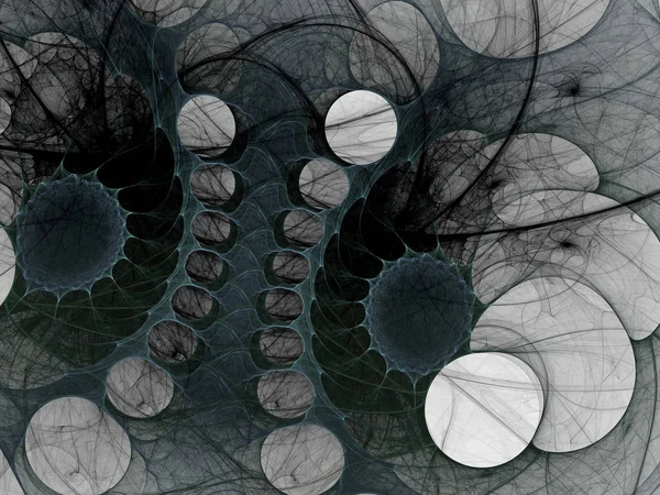 黒と白の抽象的フラクタル背景3Dレンダリング — ストック写真