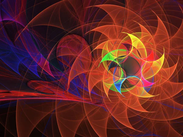 Oranje Abstracte Fractal Achtergrond Rendering — Stockfoto