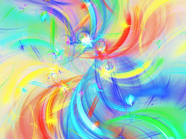 虹抽象的フラクタル背景3Dレンダリング — ストック写真