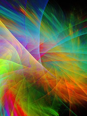 gökkuşağı soyut fraktal arkaplan 3d oluşturma