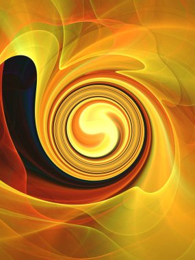 sarı soyut fraktal arkaplan 3d oluşturma