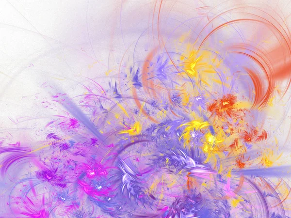 Roxo Abstrato Fractal Fundo Renderização — Fotografia de Stock