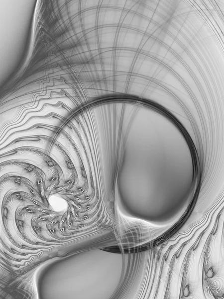 Zwart Wit Abstracte Fractal Achtergrond Rendering — Stockfoto