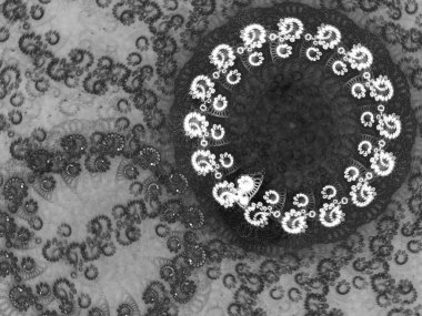 siyah ve beyaz soyut fraktal arkaplan 3d görüntüleme