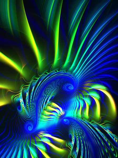 Blue Abstract Fractal Background Rendering — Stock Photo, Image