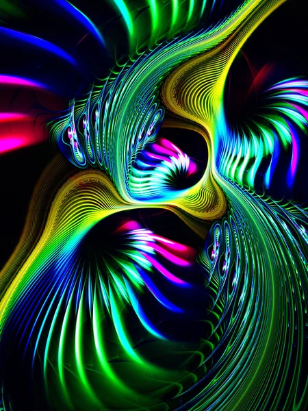 gökkuşağı soyut fraktal arkaplan 3d oluşturma