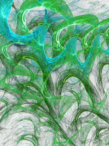 Зелений Абстрактний Фрактальний Фон Візуалізація — стокове фото