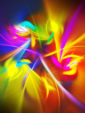 gökkuşağı soyut fraktal arkaplan 3d oluşturma