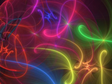 gökkuşağı soyut fraktal arkaplan 3d oluşturma