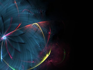 mavi soyut fraktal arkaplan 3d oluşturma