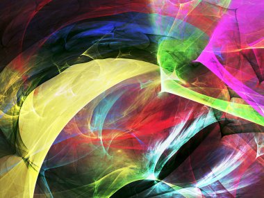 gökkuşağı soyut fraktal arkaplan 3d oluşturma